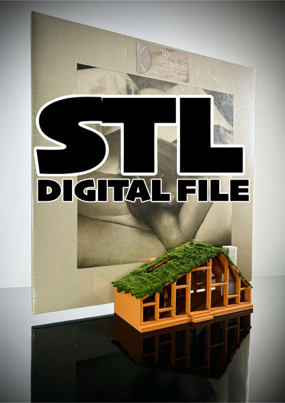 STL DIGITAL FILE Folklore Cabin Mini Replica CD & Vinyl Stand for 3d printing