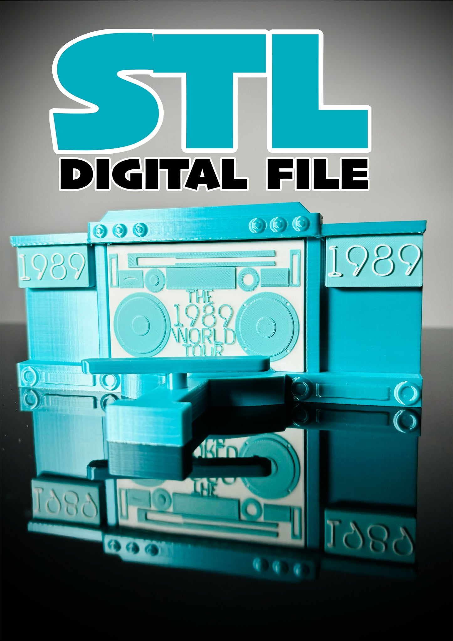 STL DIGITAL FILE 1989 World Tour Mini Replica CD & Vinyl Stand for 3d printing